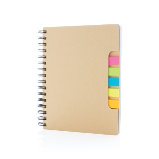 Libreta espiral A5 Kraft con notas adhesivas personalizada